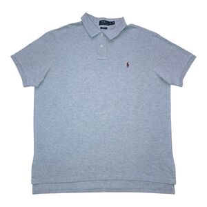 Polo Ralph Lauren XXL Gray Custom Fit Golf Polo Shirt Pony Logo Short Sleeves